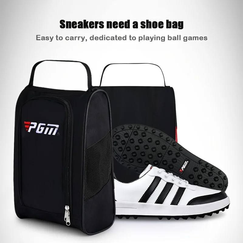 1 portable golf shoe bag, lightweight and breathable nylon storage bag