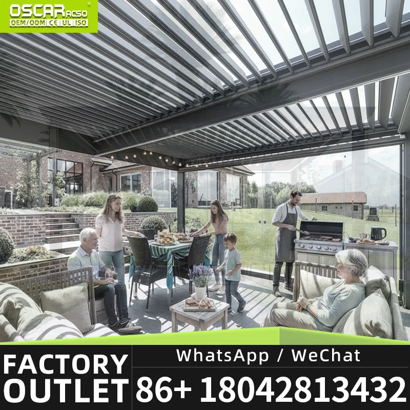 3x3 3x4 Manual Louvered Aluminium Structure for Garden Patio Outdoor in Various Regions pergola