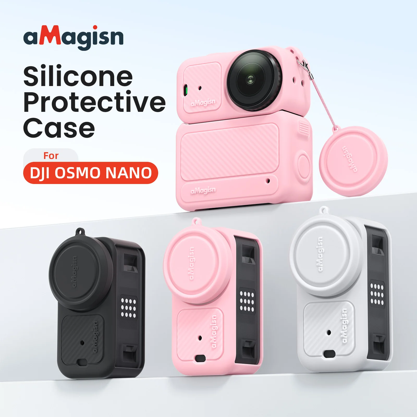 aMagisn Silicone Case Kit for DJI OSMO NANO , Precise Cutouts , Detachable Design & Anti-Lost Rope NANO Protective Accessories