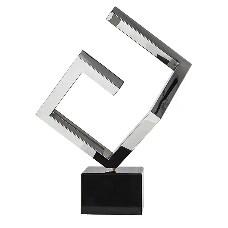 

Creative silver geometric ornaments, metal abstract handicrafts, home furnishings