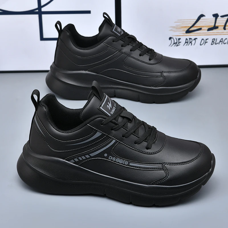 Men's Running Shoes Leather Sports Sneakers Lightweight Athletic Footwear Non Slip Cushioning Training Tennis Shoes 39-48
