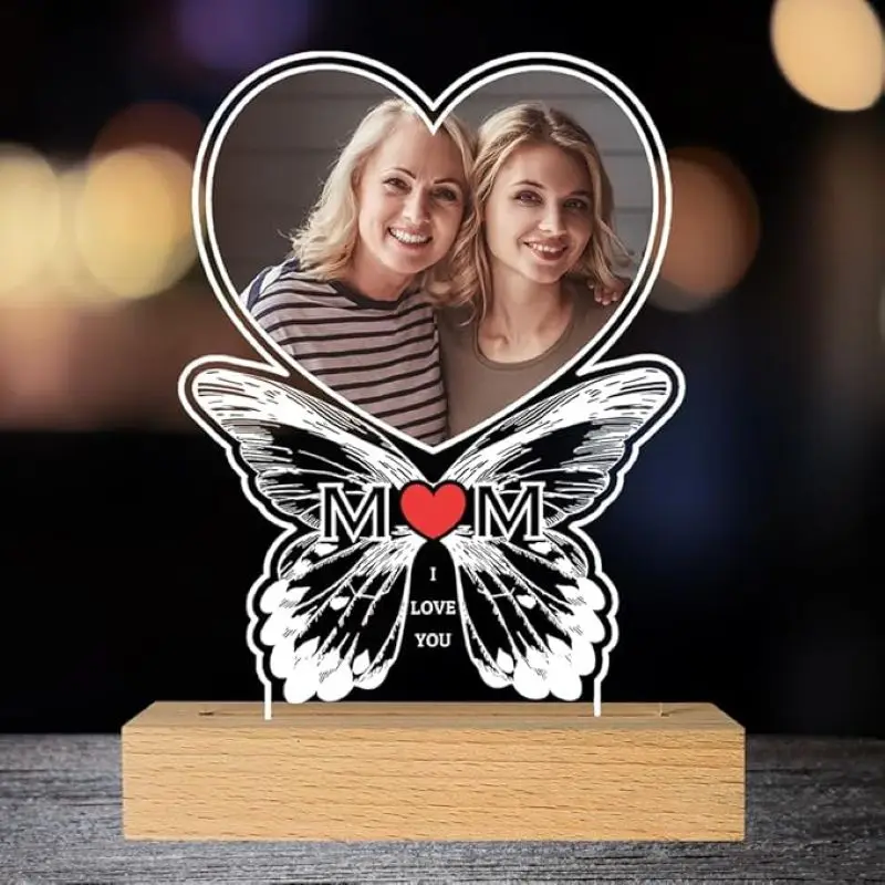 

Настраиваемый персонализированный подарок на день матери для мамы от дочери и сына, акриловая табличка на заказ с деревянной рамой для мамы.