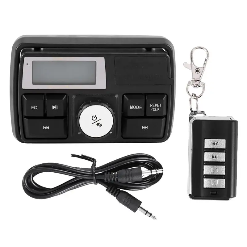 

Dependable-Motorcycle Audio MP3 Radio Sound System Stereo Speakers Bluetooth Waterproof FM 5 EQ Functions LCD Display USB/SD/TF