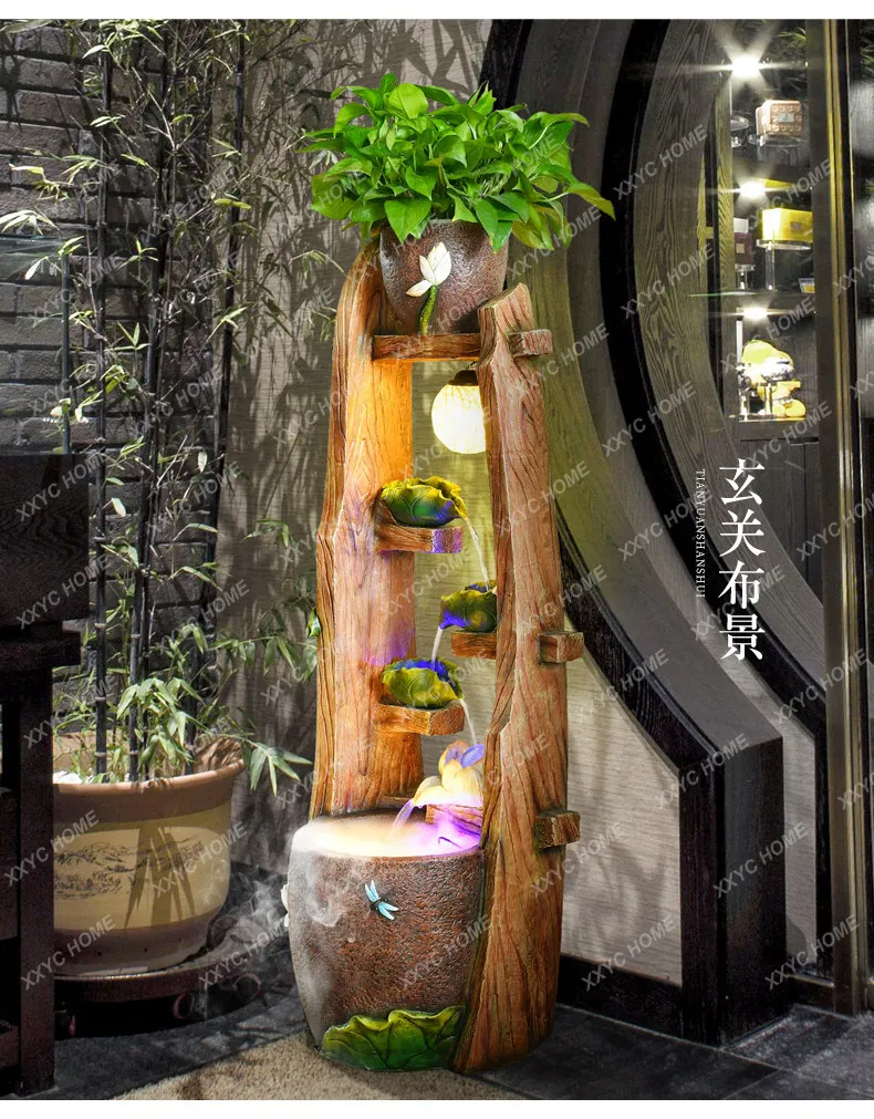 Modern new Chinese creative water fountain feng shui wheel living room ornament family decoration