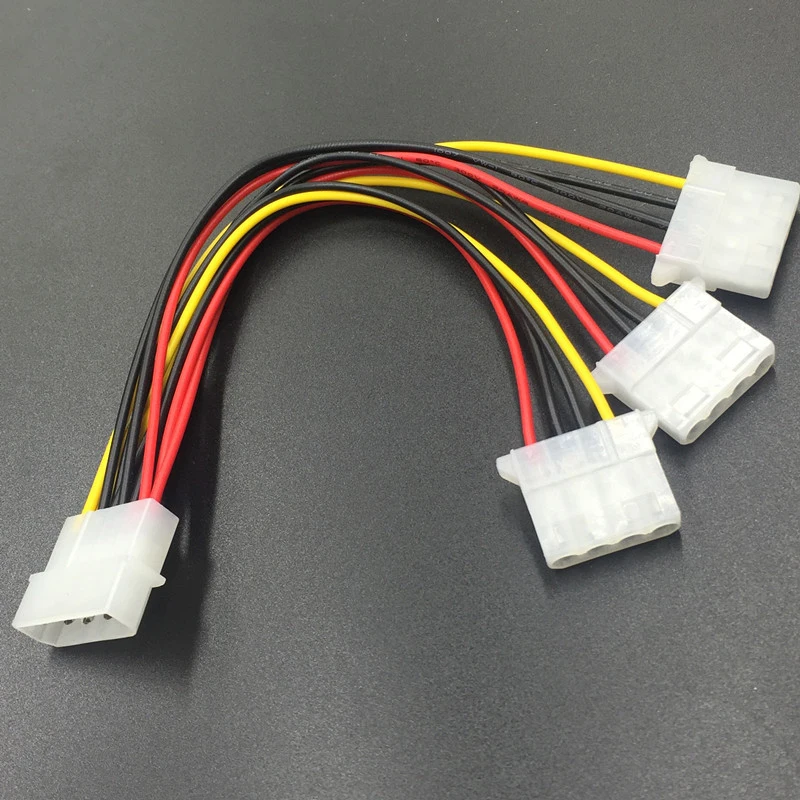 

20cm High Quality 4 Pin Molex Male To 3 Port Molex IDE Female Power Supply Splitter Adapter Cable 20CM IDE Power Cables