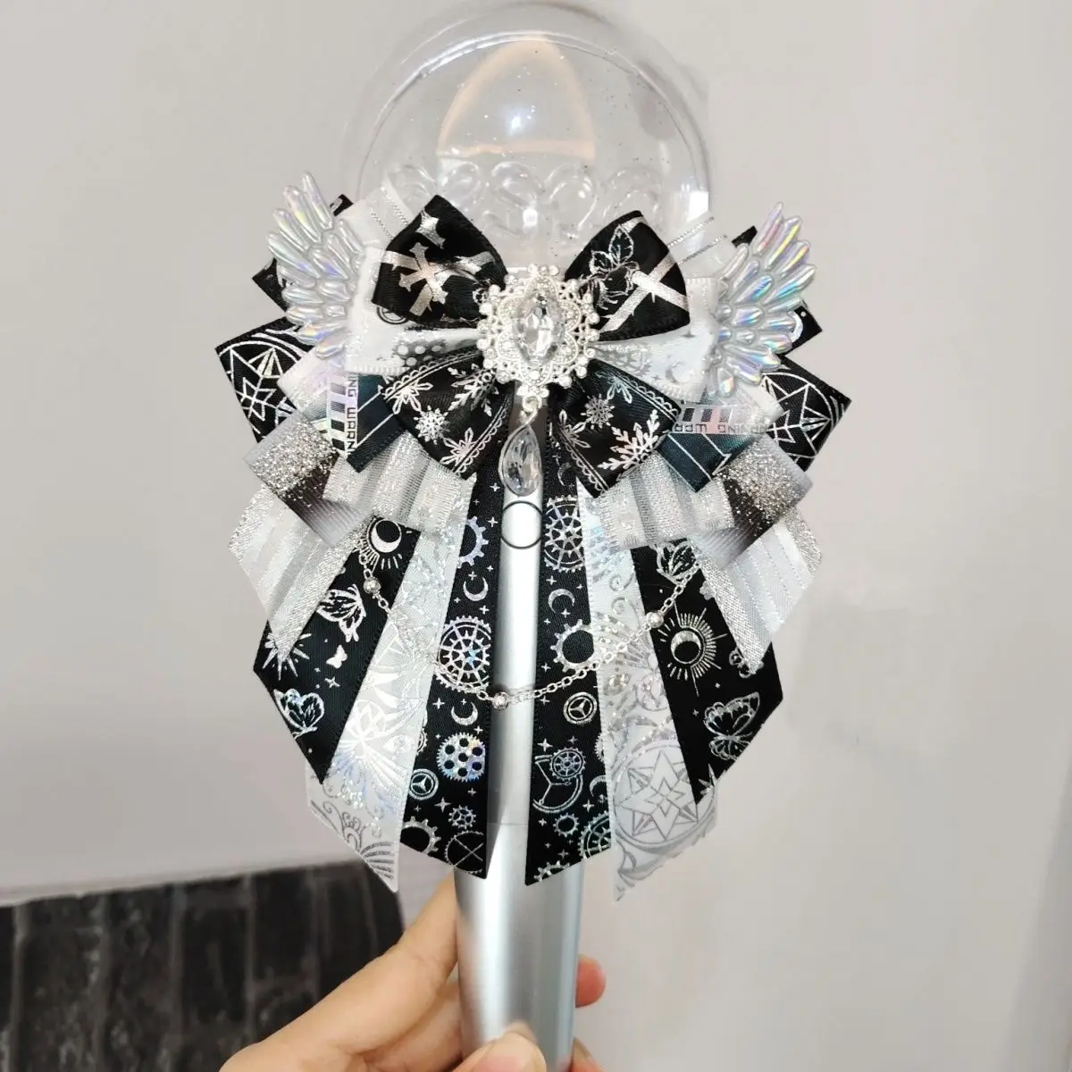 

Handmade Lolita Bowtie Dark Gothic Anime Alice Support Stick Shirt Dress High End Bowkont Collar Flower Accessories Jewelry Gift
