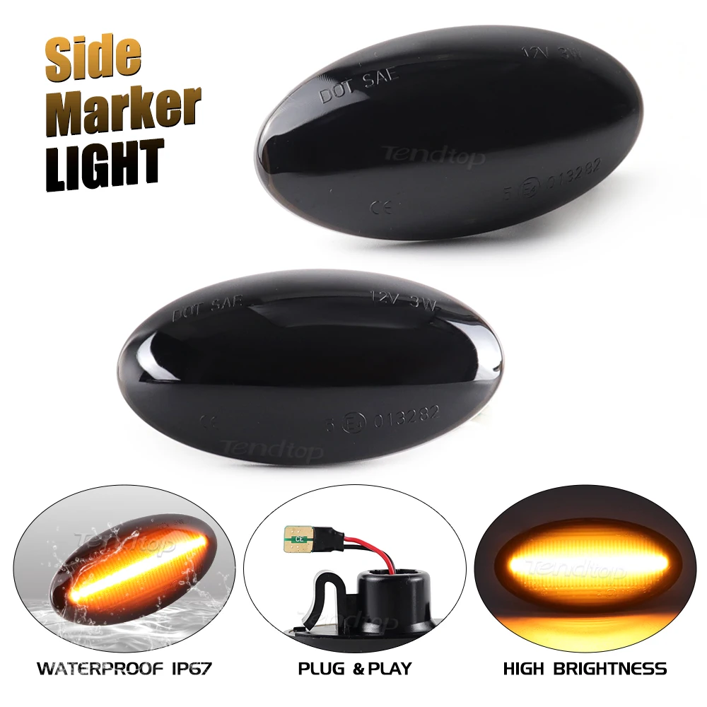 2Pcs Dynamic Blinker LED Turn Signal Repeater Sequential Light Flashing Side Marker Lamp For Suzuki Swift Jimmy Vitara SX4 Alto view 2