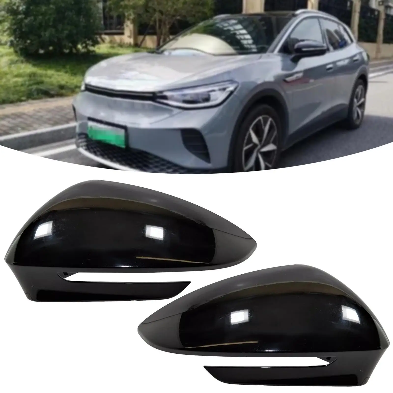 2x Door Mirror Cover Caps Repair Driver Passenger Side Spare Part 11B857537 for Skoda Enyaq IV Electric Motor 5az 2021-2024