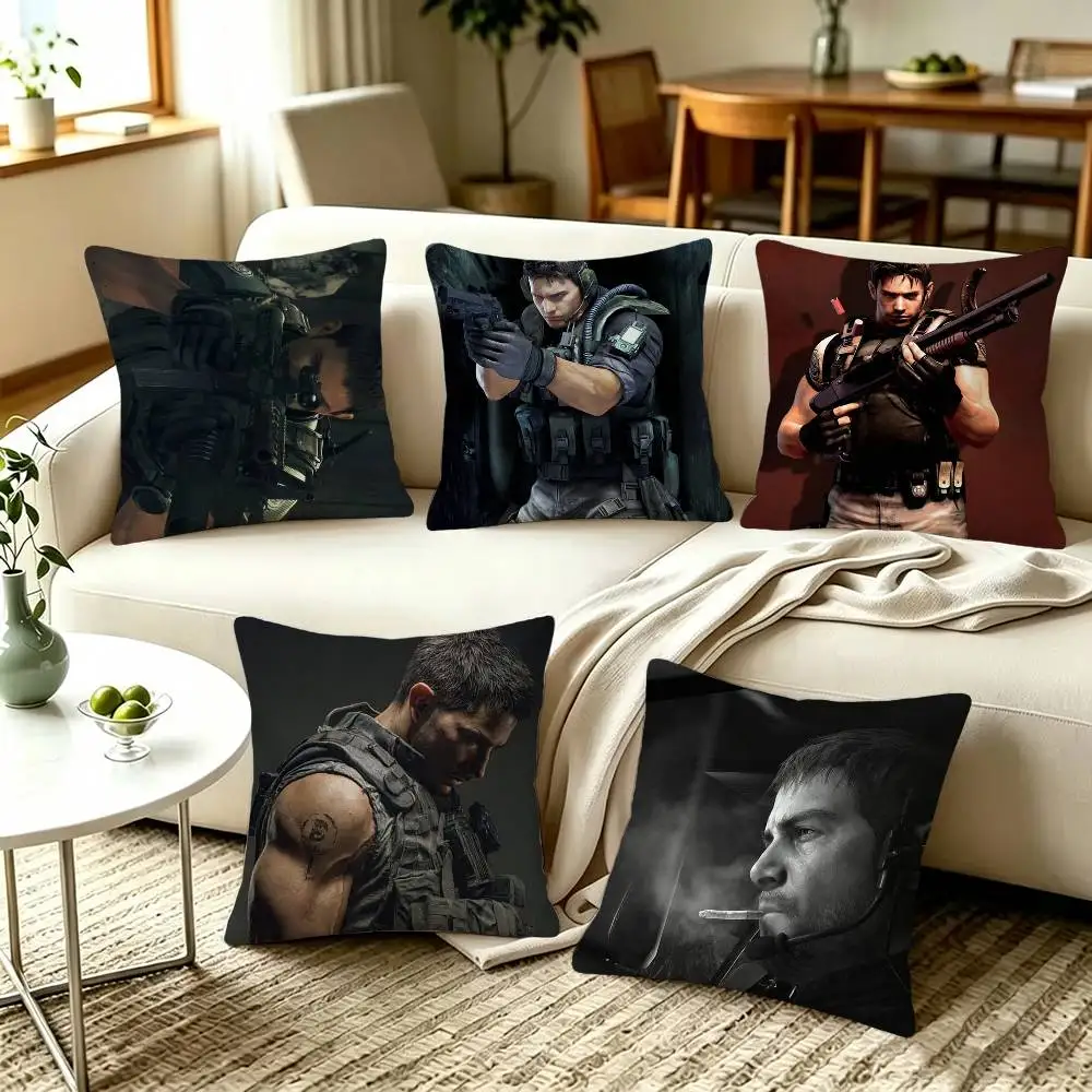 Chris Redfield Resident Evil Home Sofa Cushion Covers and Aecorative Custom Pillow Covers