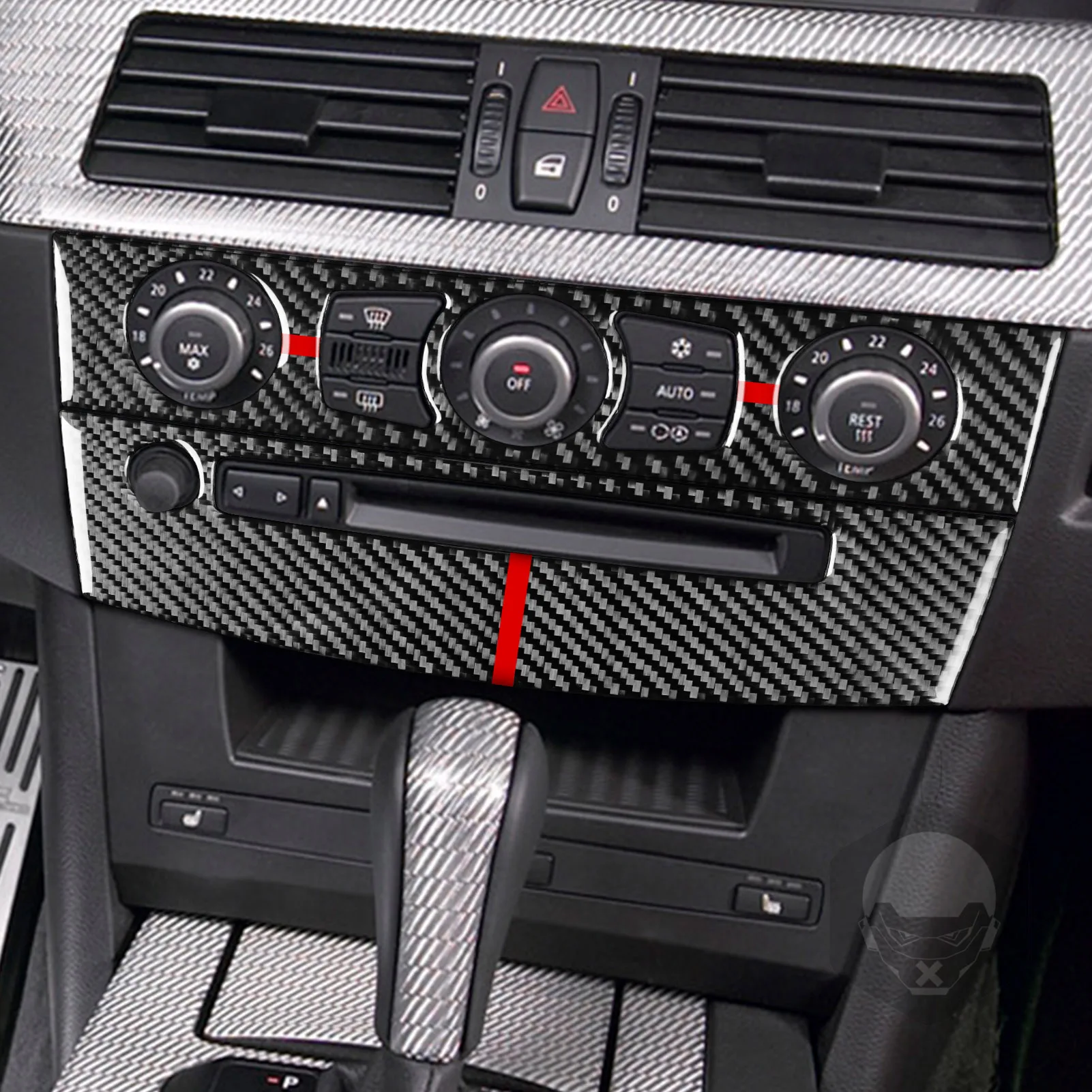 For BMW 5 Series E60 2004-2007 Real Carbon Fiber Sticker AC Climate Control CD Player Panel Car inside decorative Accessories