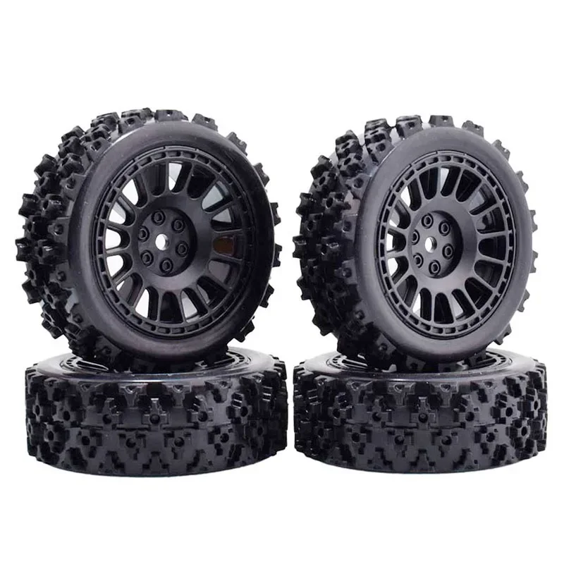 4 ชิ้น 70 มิลลิเมตร 1/10 RC Off - Road รถยางยางล้อยางด้านหน้าสําหรับ WLtoys 144001 144002   MJX 16207 16208 MN128 86 วินาที G500 WPL C24-1