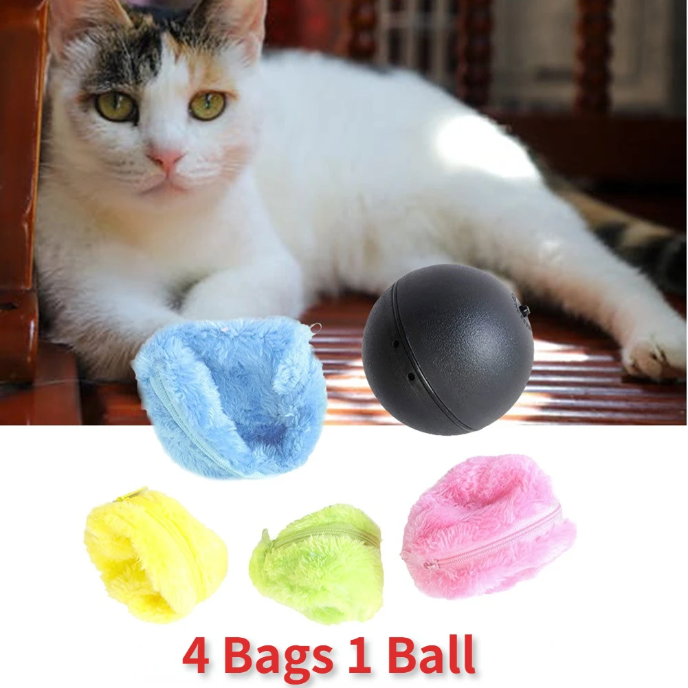 Magic Roller Ball Toy Activation Ball Cat Toys Interactive Chew Plush Electric Rolling Ball Dog Toys Cat Toys Pet Products