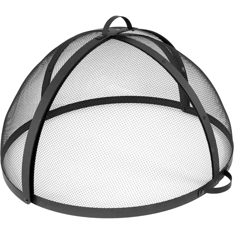 Easy-Opening, Heavy-Duty Fire Pit Spark Screen Cover with Hinged Door - 40-Inch Diameter