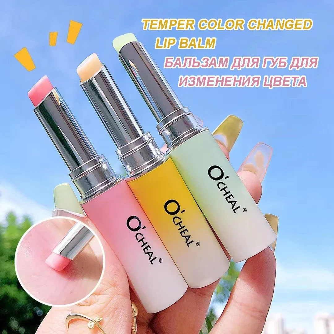 

3 Pcs Moisture Lip Balm Long Lasting Moisturizing Temperature Change Lipstick Anti Aging Repair Lips Mask Casual Type