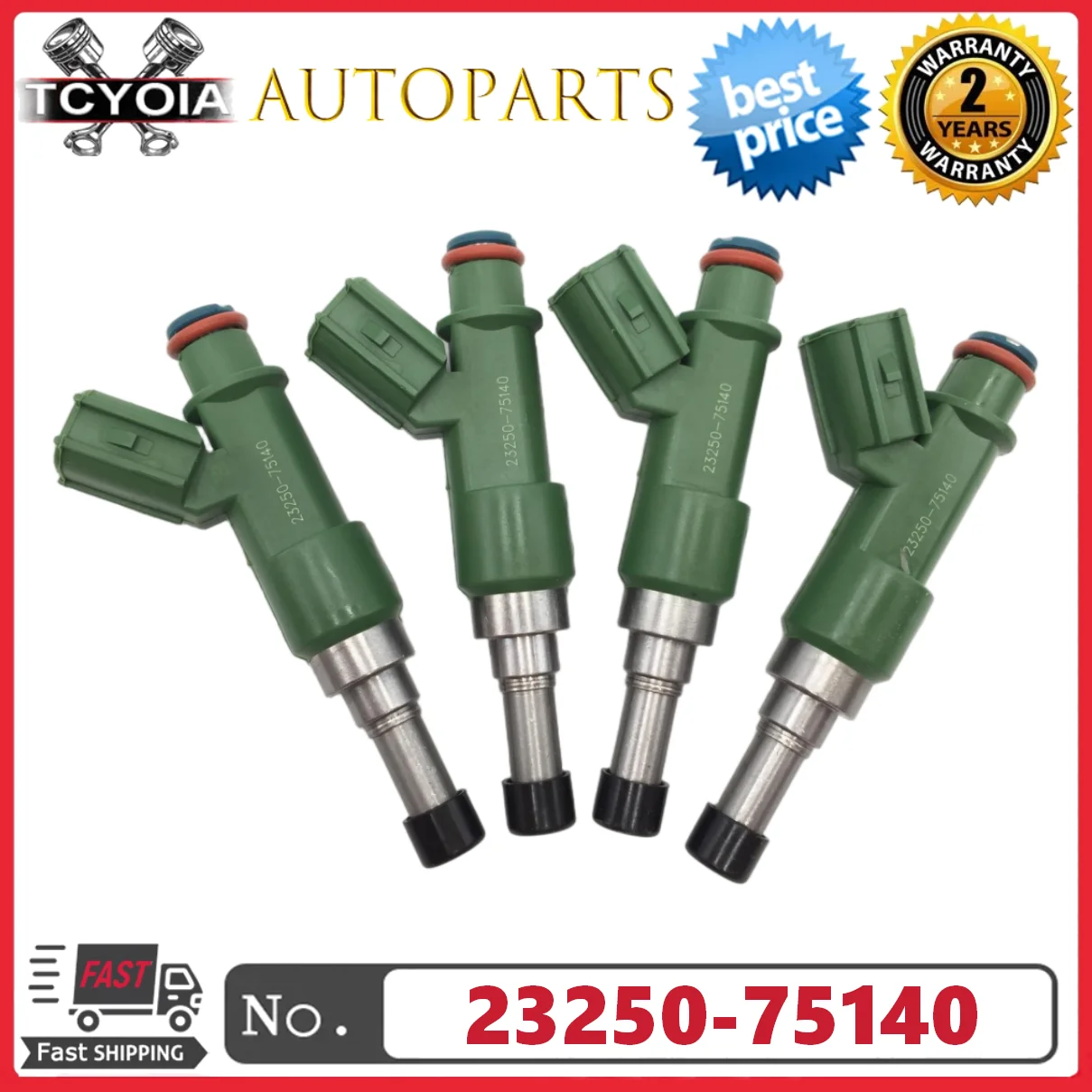 

4pcs/lot Fuel Injectors 23250-75140 23209-75140 23250-09190 23209-09190 For Toyota INNOVA/KIJANG INNOVA 2TRFE 2004-2016