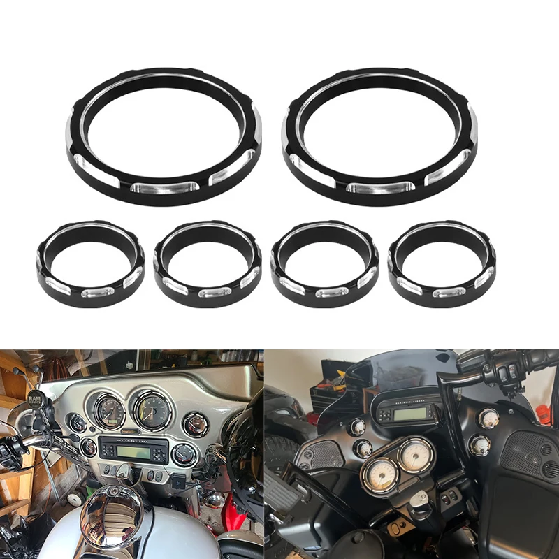 Motorcycle Speedometer Trim Bezels for Harley Touring, Electra, Street Glide, Trike (1996-2013) - Cherk