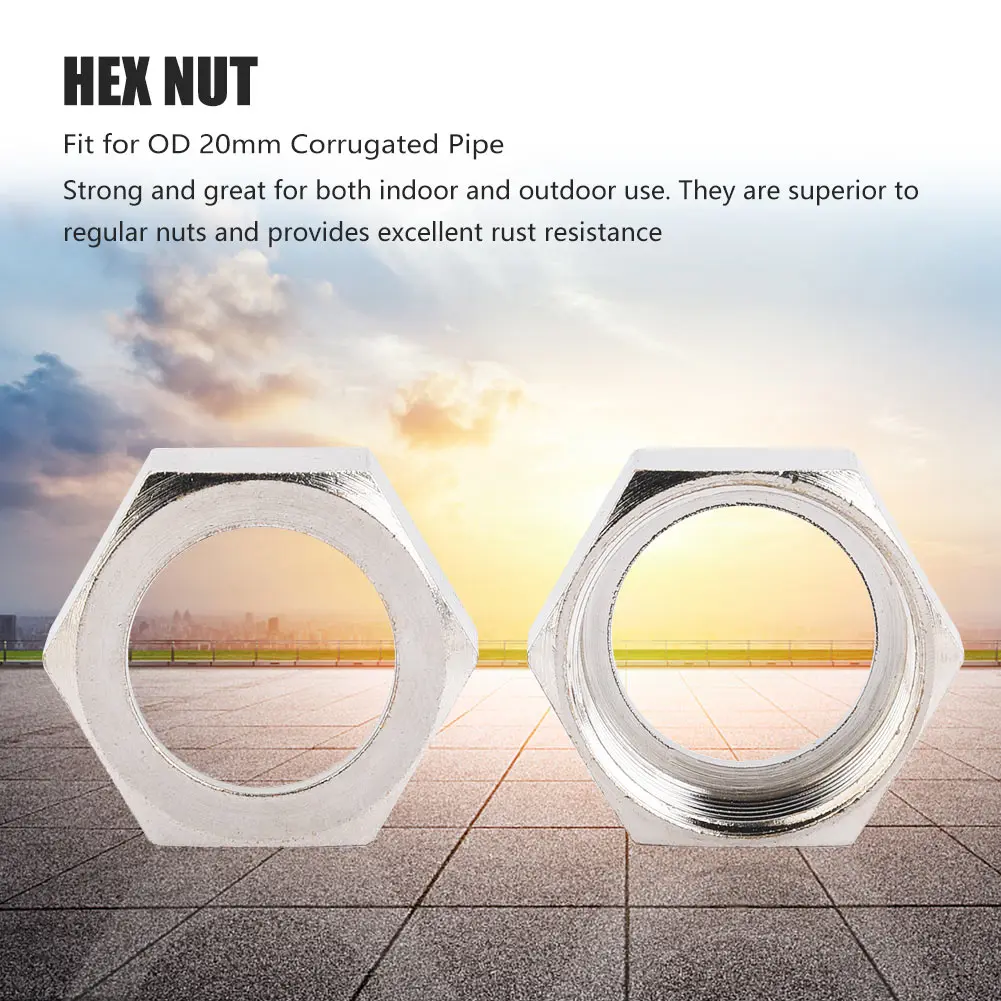

Corrugated Pipe Nut Bellows Nut 3/4inch 3/4" Hex Nuts for Water Heater Corrugated Hose 20mm Gas Pipe Tube Fittings