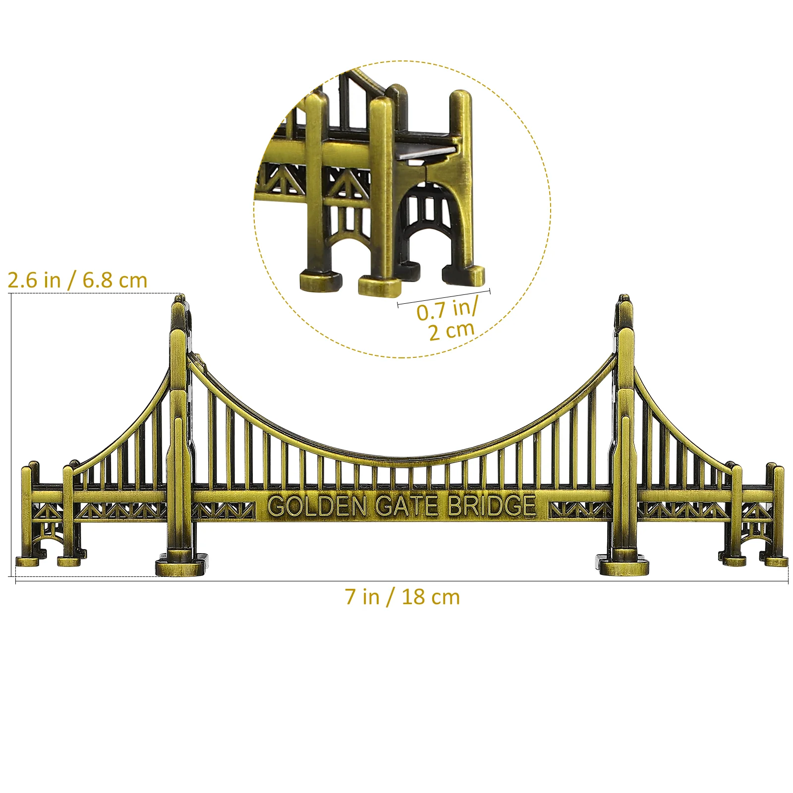 Bridge Model Desktop Vintage Decor Toy Decorative Building Craft Ornament Alloy Memorial Statue Architecture Home