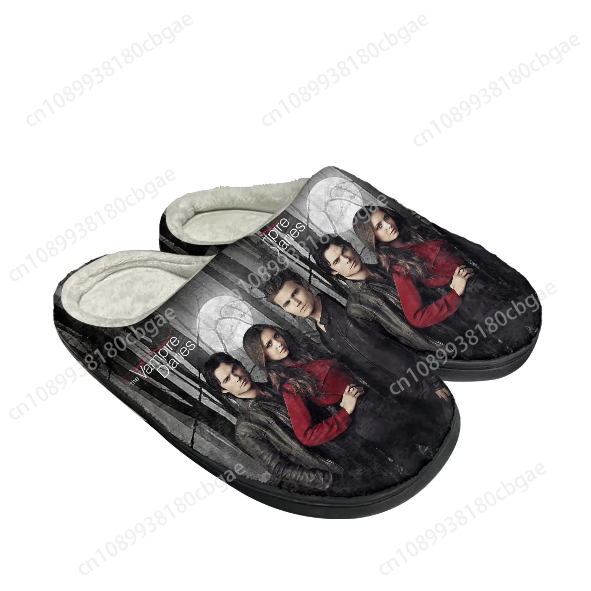 The Vampire Diaries Damon Salvatore Home Cotton Custom Slippers Mens Womens Sandals Plush Casual Keep Warm Shoes Thermal Slipper