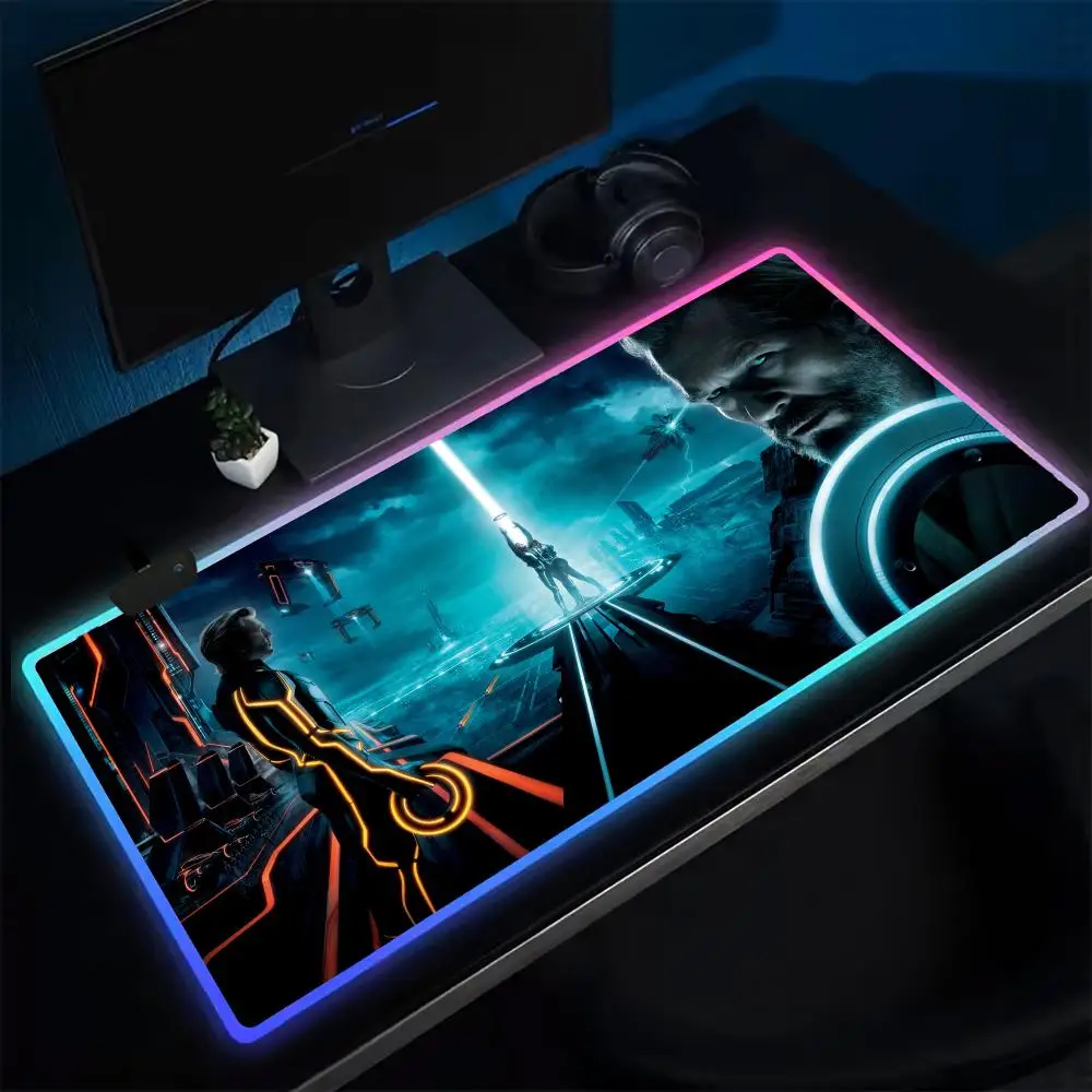 

GAME Tron Legacy Mouse Pad Anime Gaming Mouse Pad LED Table Pads Backlit Rubber Desktop XXL RGB Desk Mats