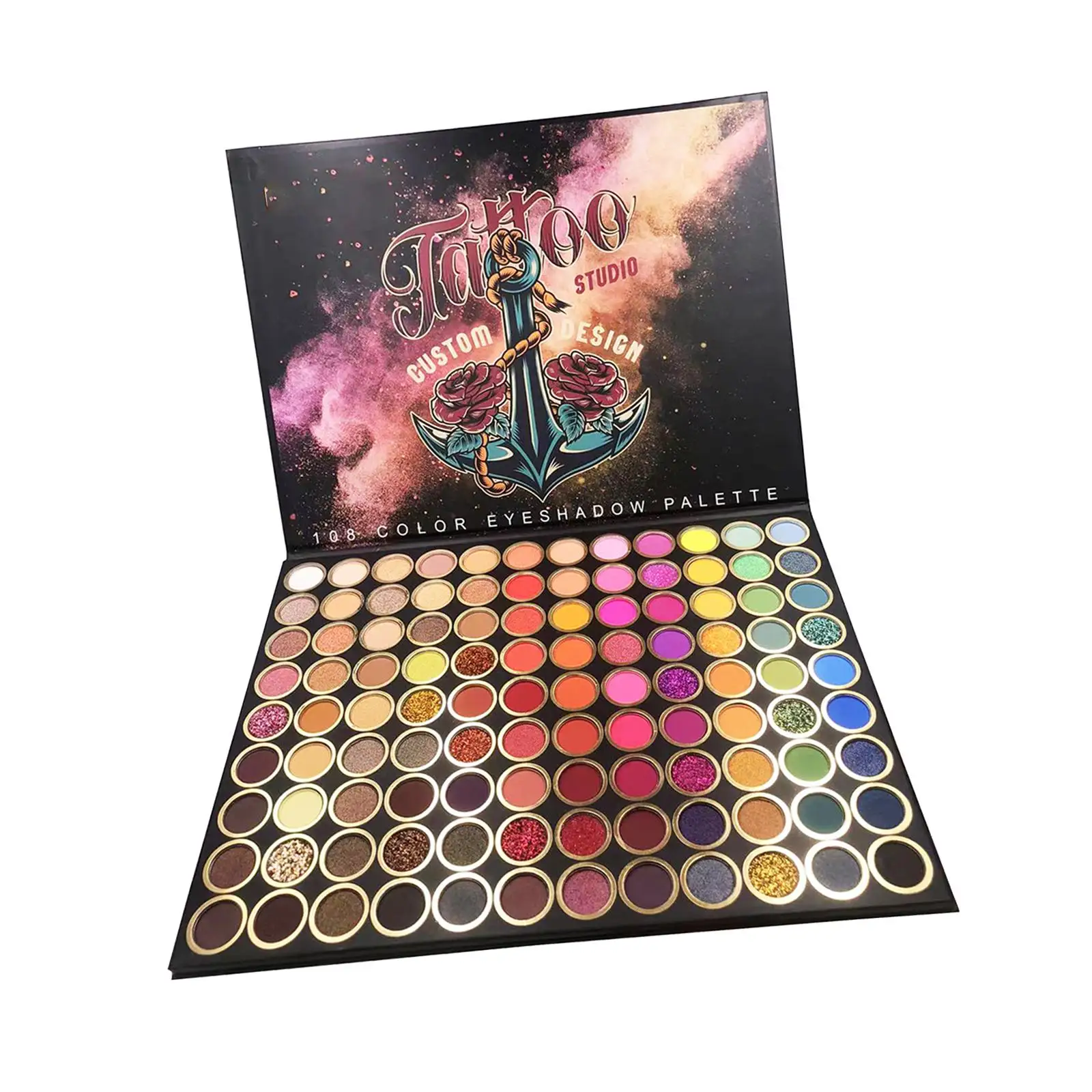 Palette di ombretti da 108 colori Cosmetici per donne Ragazze Principianti Professionisti Palette di ombretti opachi luccicanti altamente pigmentati