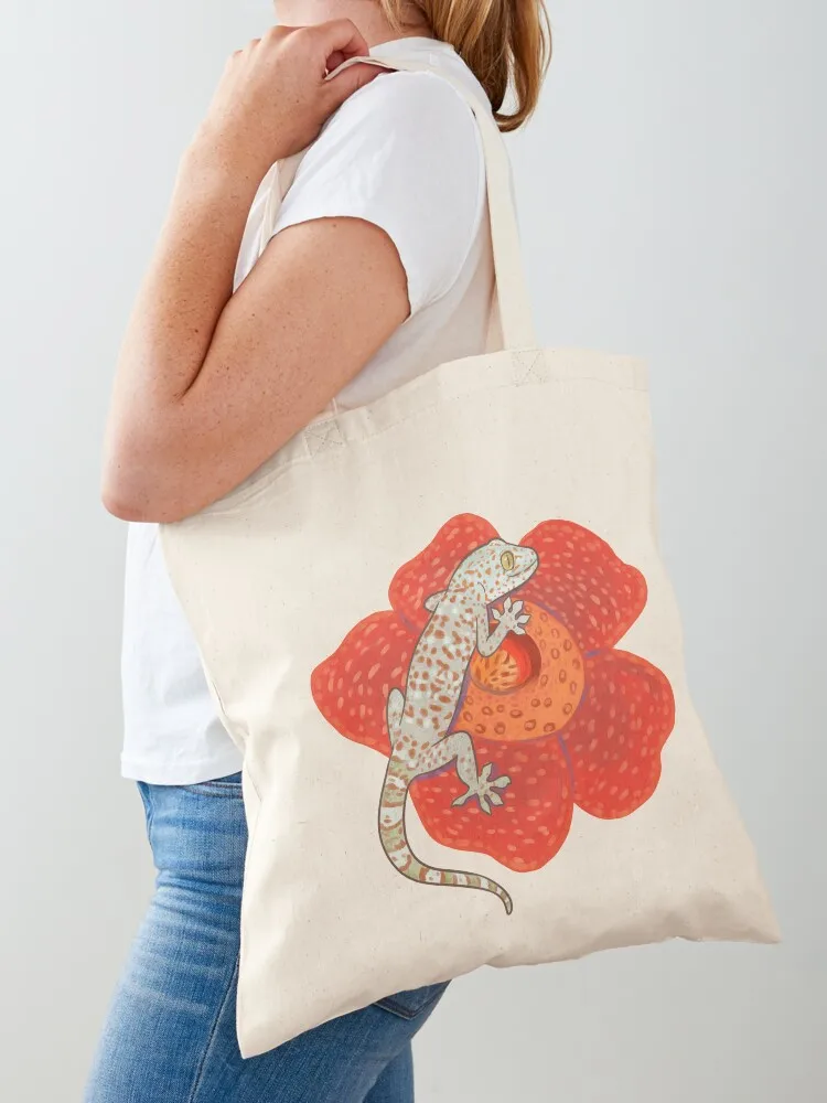 

Tokay Gecko and Rafflesia Tote Bag Lady bag hand bag ladies Canvas stote Handbags