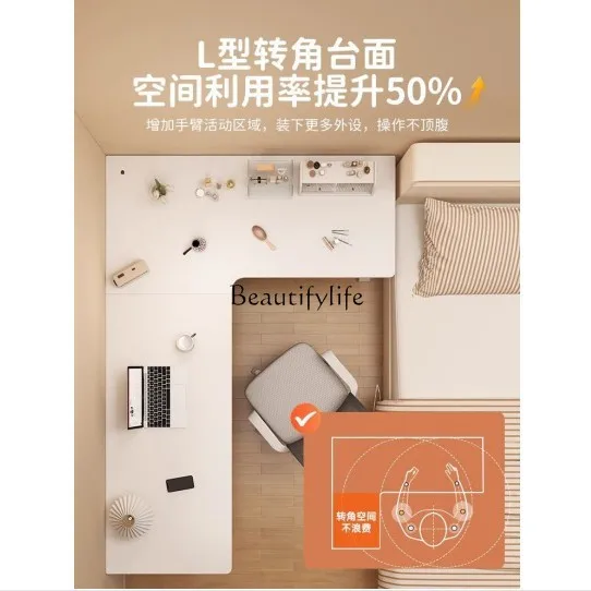 Corner desk bookshelf integrated simple office workbench