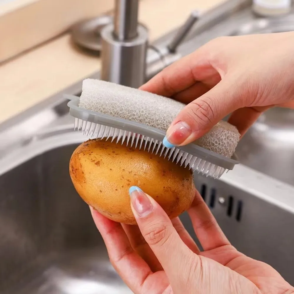 Kitchen Fruit and Vegetable Brush Flexible Multifunctional Cleaning Brush Plastic Bendable Design Kitchen Scrubber