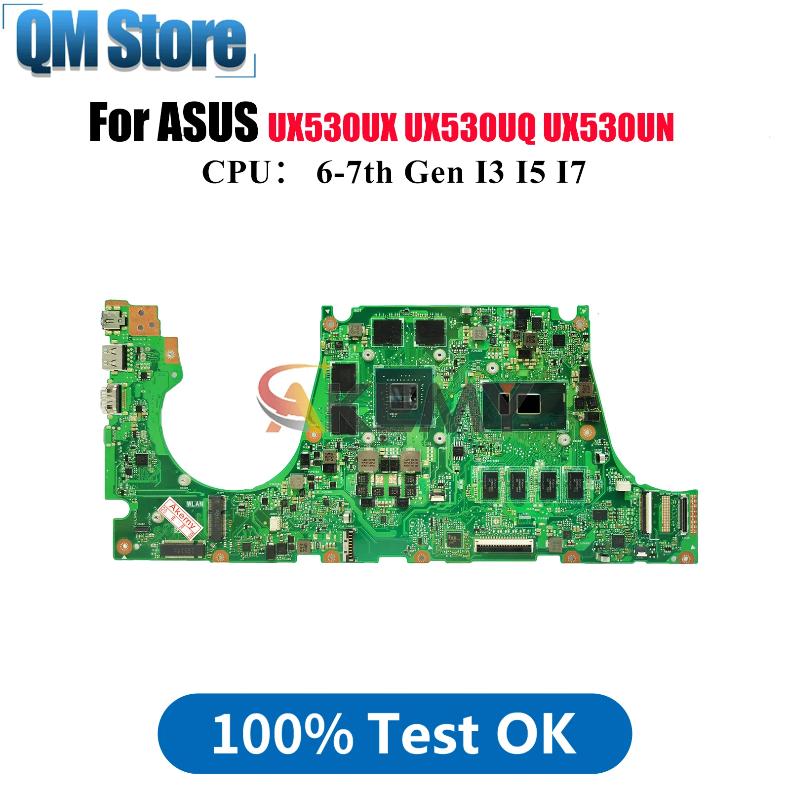 

UX530UQ Laptop Motherboard For ASUS ZenBook UX530UR UX530UX BX530U UX530UQ UX530U RX530U U5100U UX530UN Mainboard I3 I5 I7 CPU