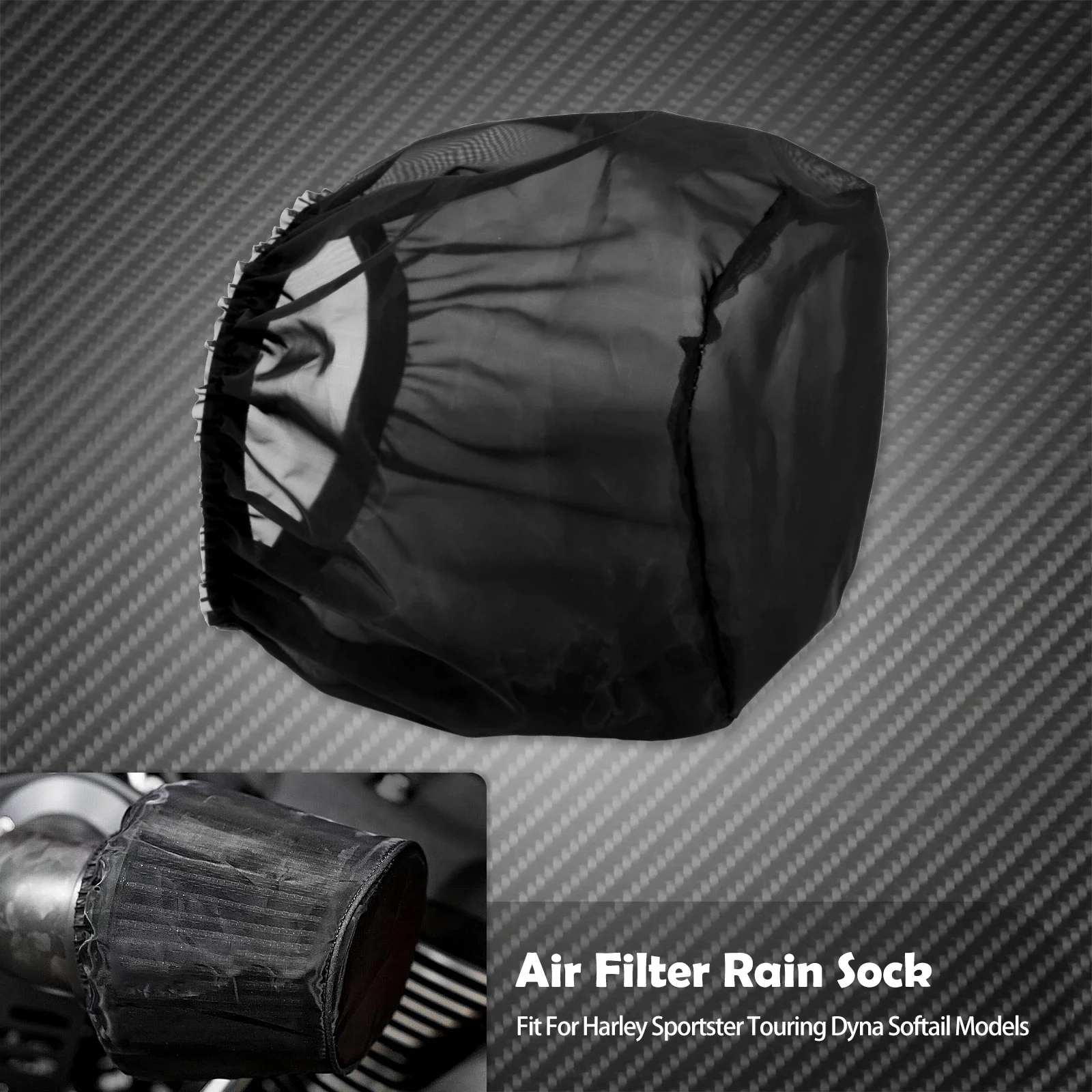 Motorrad Luftfilter Reiniger Wasserdichte Regen Socke Staub Proof Regen Abdeckung Schwarz Für Harley Softail Touring Sportster XL 883 Dyna
