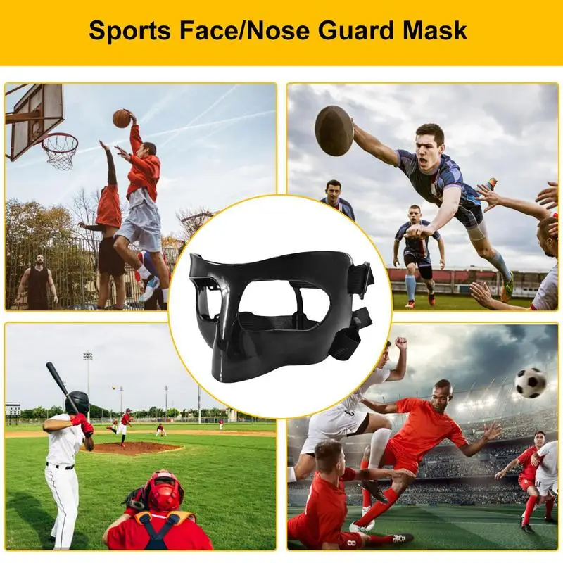 Basketball Mask Elastic Strap Protective Facial Cover Face Mask Football Nose Guard Shield Mask for Anti-collision Equipment