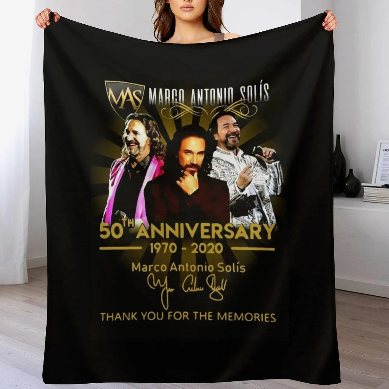 

Marco Antonio Solis 50th Anniversary 1970 2020 Thank You for The Memories Throw Blanket