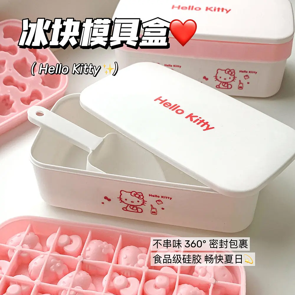 Sanrio HelloKitty cartoon cute silicone ice grid mold creative Kawaii ice making ice cream mold anime peripheral gift wholesale