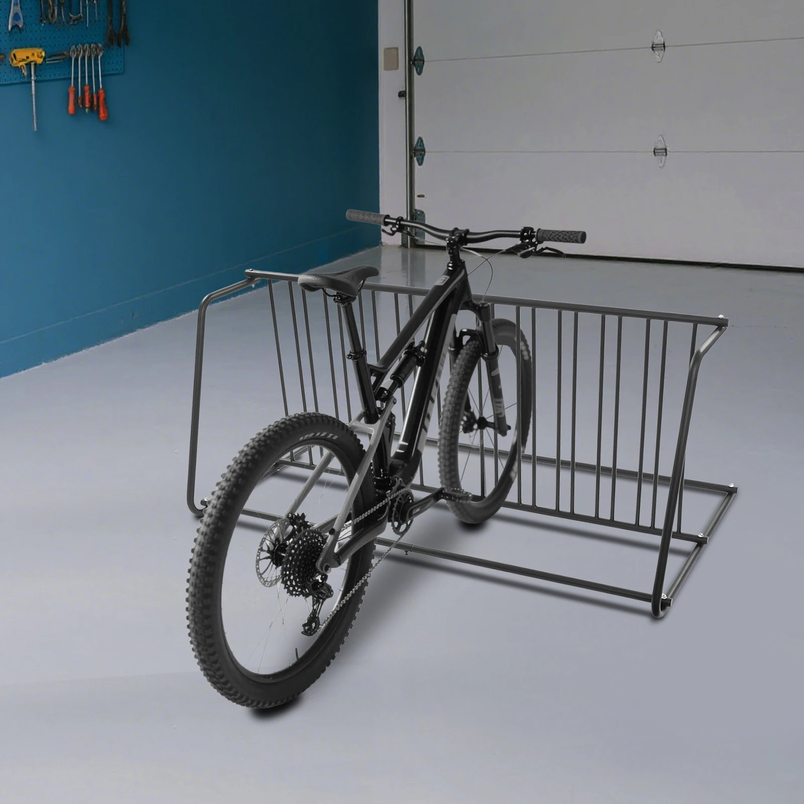 

Bike Rack Stand/Dual Sided Bicycle Storage Stand Black Rust-Proof for Cycling Activities Shopping Centers Bicycle Shops Schools