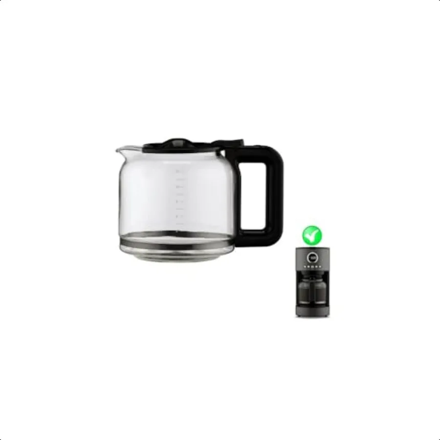 

Замена графина для Cuisinart, стеклянный графин для кофе на 12 чашек, модель DCC1220BKSWM, ТОЛЬКО, черная ручка, крышка