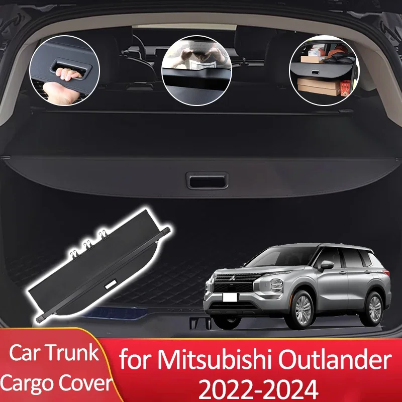 

Auto Trunk Cargo Cover for Mitsubishi Outlander 2022 2023 2024 Accessories Retractable Luggage Storage Partition Tray Anti-peep