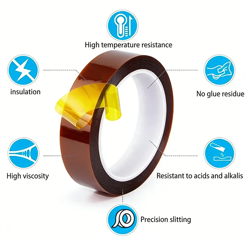 3-100mm High Temperature Heat BGA Tape Gold Thermal Insulation Electronics Board Protection Polyimide Adhesive Insulating Tapes