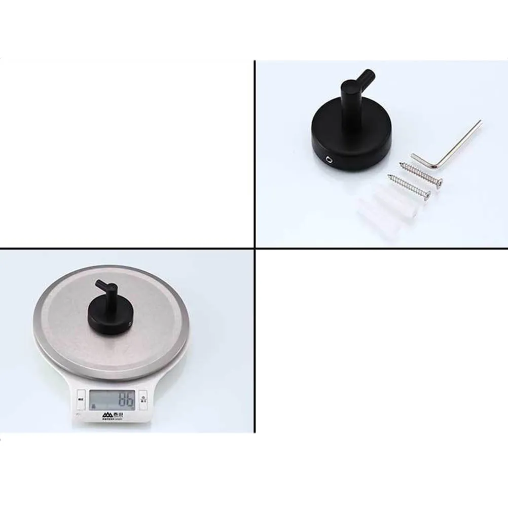 

Wall Mounted Clothes Hook Black Stainless Steel Bathroom Towel Hanger Non Adhesive Rust Free Coat Hook Round Organizer