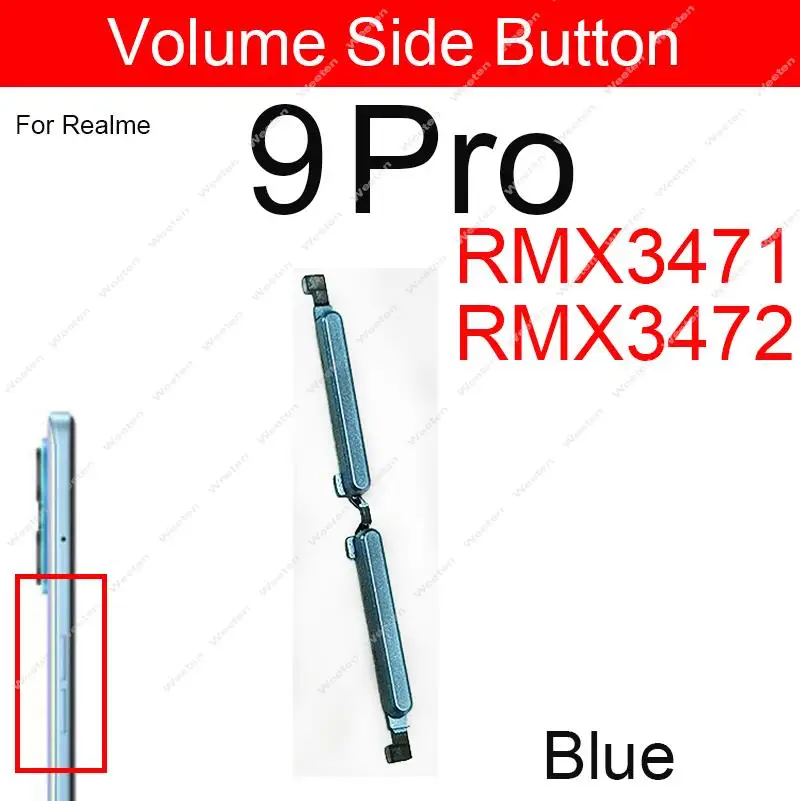 Power Volume Side Button For Realme 8 Pro 8i 8 8S 5G 9 Pro Side Key Volume Power On OFF Mini Button Replacement Spare Parts