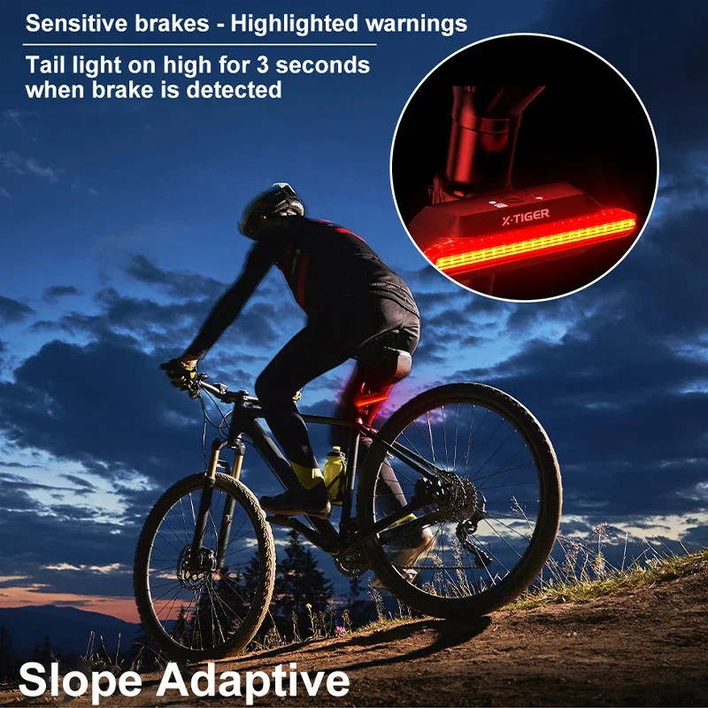 X-TIGER LED Bike Tail Light 6 Mode IPX5 Waterproof  Super Bright USB Rechargeable Rear Bike Red Light  Warning Bicycle Lights