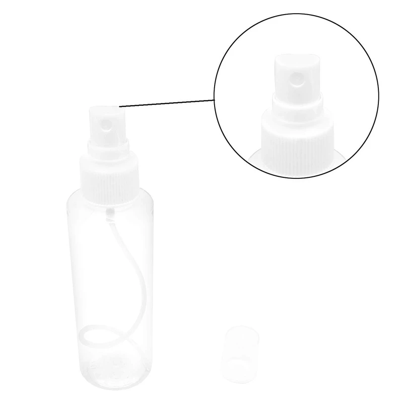 60 Pack Fine Mist Clear Spray Bottles 120 Ml (4 Oz) With Pump Spray Cap, Small Empty Bottles For Travel, Essential Oils