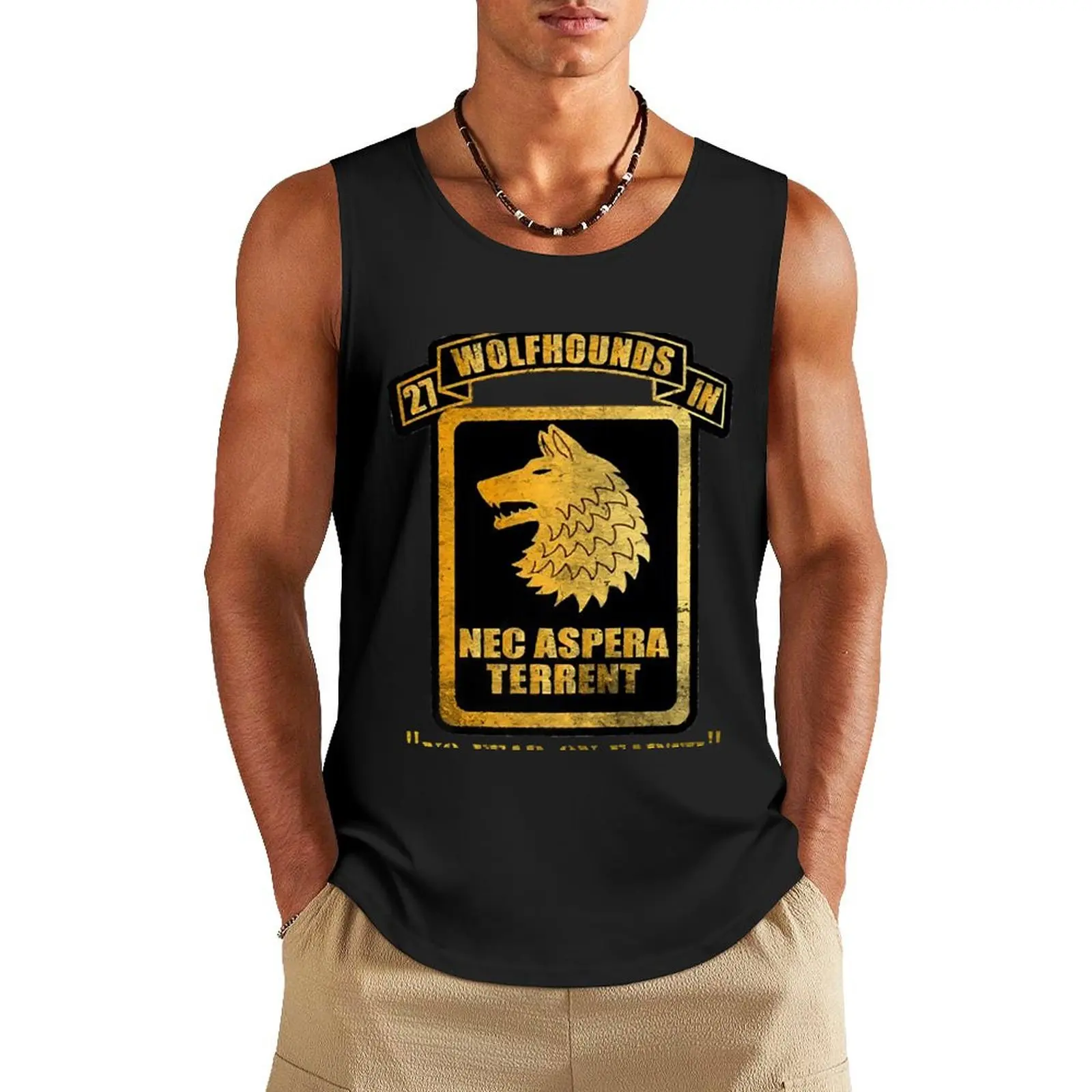 27th Infantry Regiment Wolfhounds Nec Aspera Terrent Tank Top anime gym sleeveless vests