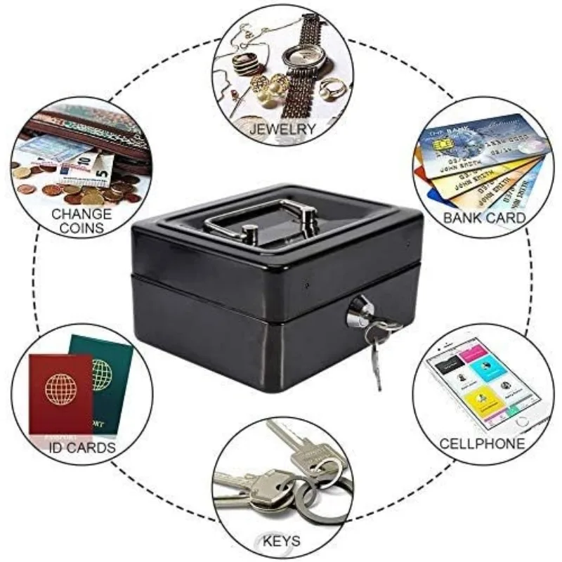 Security Cash box Key Safe Box Key Locker Safe Home Shop Steel Safe Money Box Storage Hidden Coin Money Jewellery