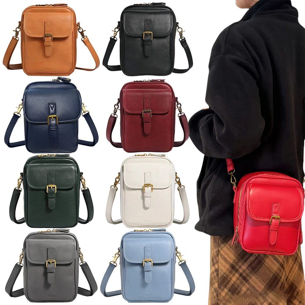 

Leather Small Crossbody Cell Phone Bag with Adjustable Removable Strap Trendy Sling Bag Cellphone Bag Wallet Purse for Women Men