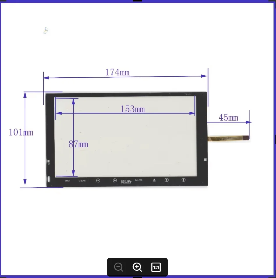 

ZhiYuSun 7inch Touch Screen 174mm*101mm 4wires resistive screen for BERLING TS-9291 069086 TOUCH SCREEN