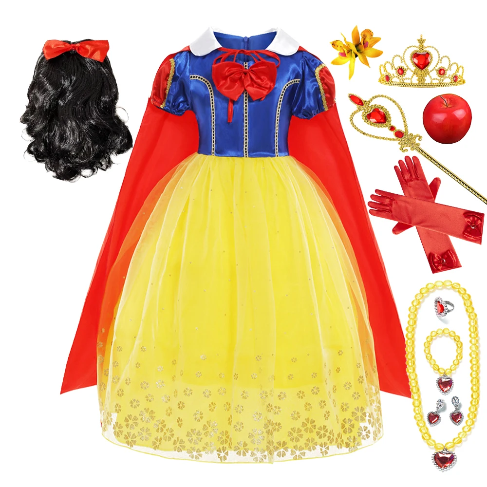 

Snow White Costume for Girls Party Dress Carnival Cosplay Halloween Clothes Kids Princess Dresses