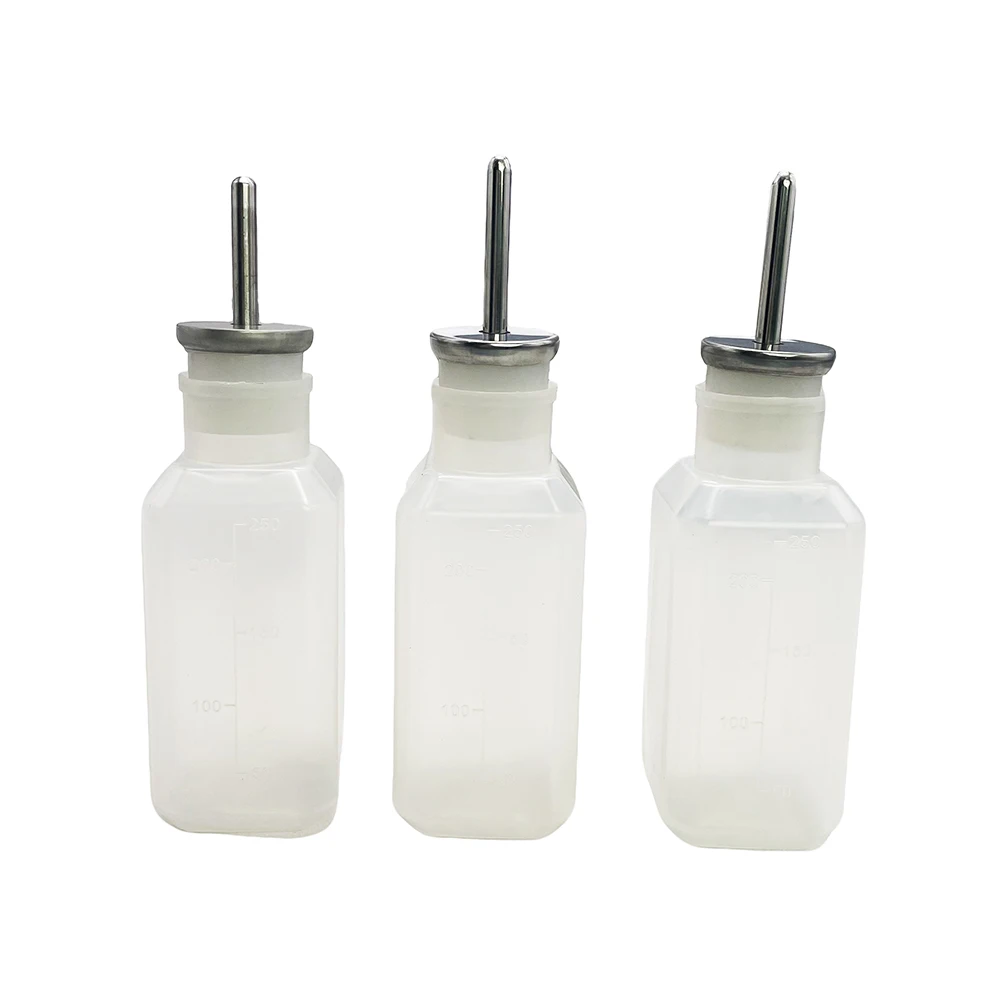 5PCS/10PCS 250ml PP Square Rodent Water Bottle with Scale Chew-proof for Lab Rats & Mice Scientific Experiment Accessory