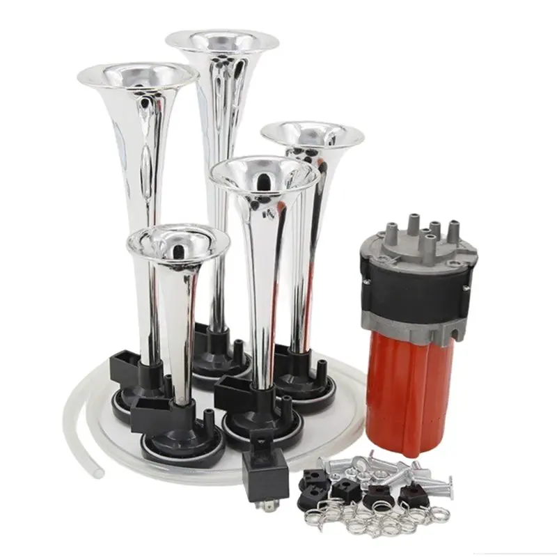 

Musical 5 Air Horns 12V Trumpet Horn Dixieland Melody For Truck For Vehicle Car Boat With Compressor
