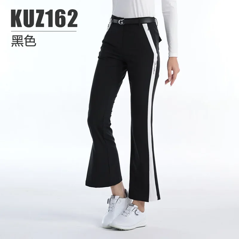 

2024 Golf Wear New Flare Pants with Pocket Women Business Apparel Casual High Waist Long Trousers Female Clothes