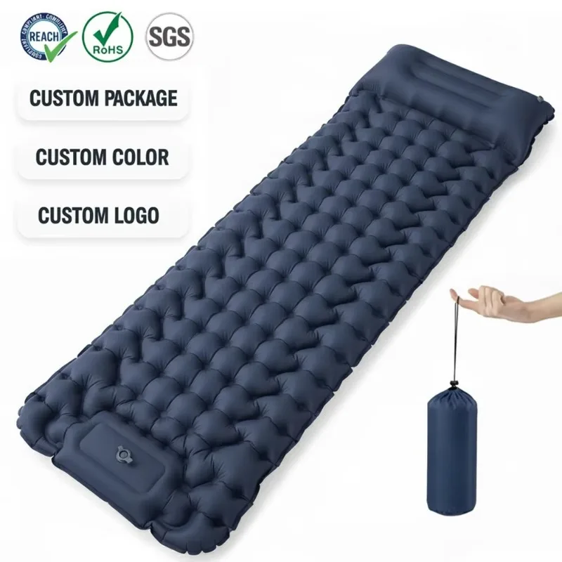 Foldable Modern Single Camping Hiking Air Mattress with Built-in Pump, Waterproof and Thermal Insulation Fast Delivery
